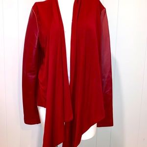 Real red  leather bomber jacket. Size XL